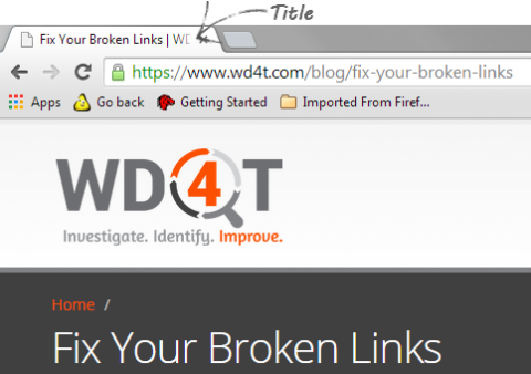 Browser Tab Showing Page Title