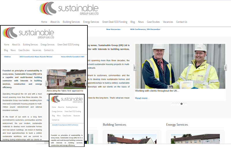 Sustainable Group Screen Shots Multiple Devices